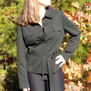 Rafaella Black Cropped Trench Jacket 14